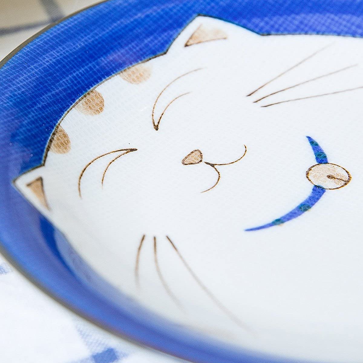 Japanbargain 2560X4, Set Of 4 Japanese Round Porcelain Appetizer Plate For Dessert Cake Snack Maneki Neko Smiling Lucky Cat Patt